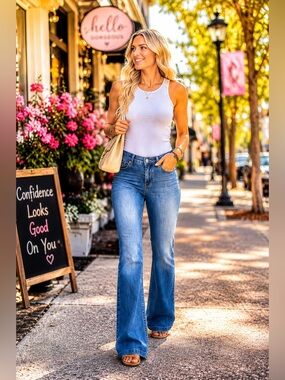Stetson Light Blue High-Rise Flare Jeans